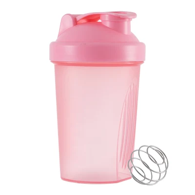 Shaker da 400 ml, tazza per acqua sportiva, tazza in plastica per sport fitness con sfera di agitazione